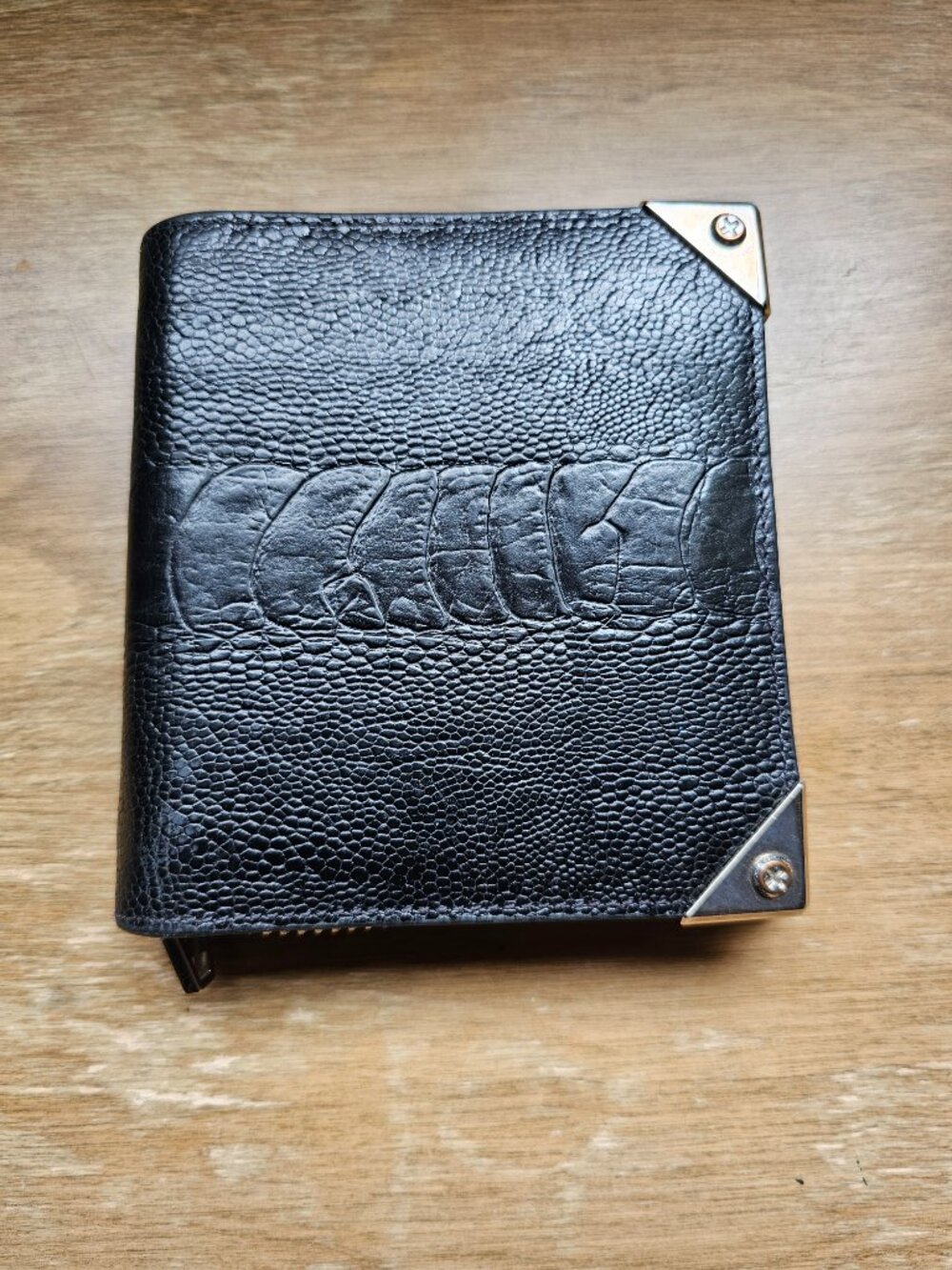 Alexander Wang Prisma Biker Embossed Black Leather Rivet Wallet